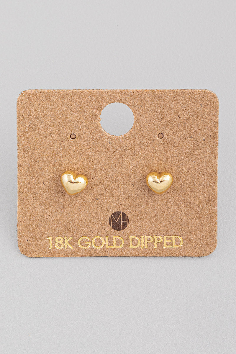 Mini heart studs - gold