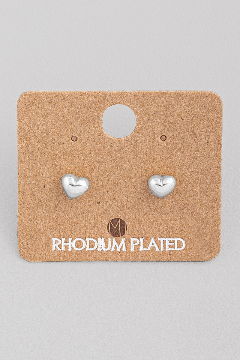 Mini heart studs - silver