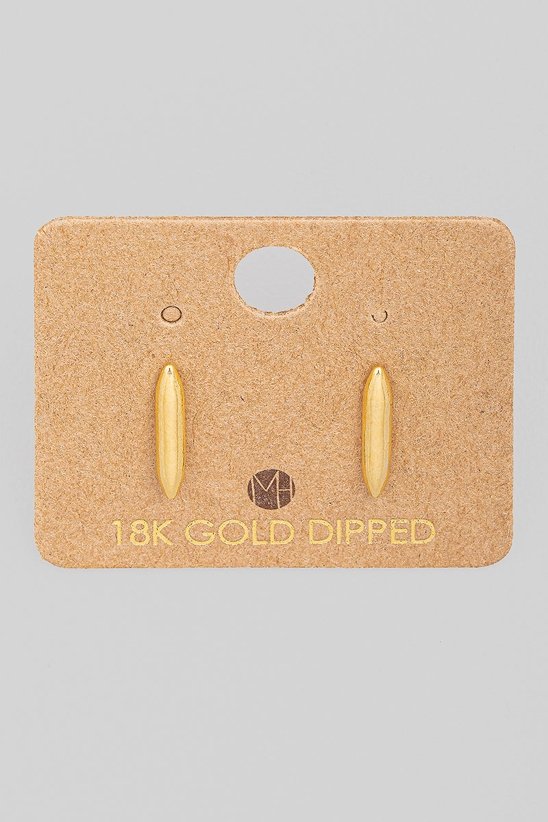 Gold Mini Bar Drop Stud Earrings