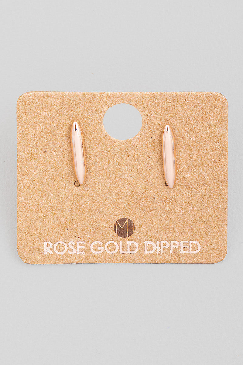 Rose Gold Mini Bar Drop Stud Earrings