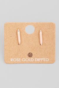 Rose Gold Mini Bar Drop Stud Earrings