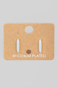 Silver Mini Bar Drop Stud Earrings
