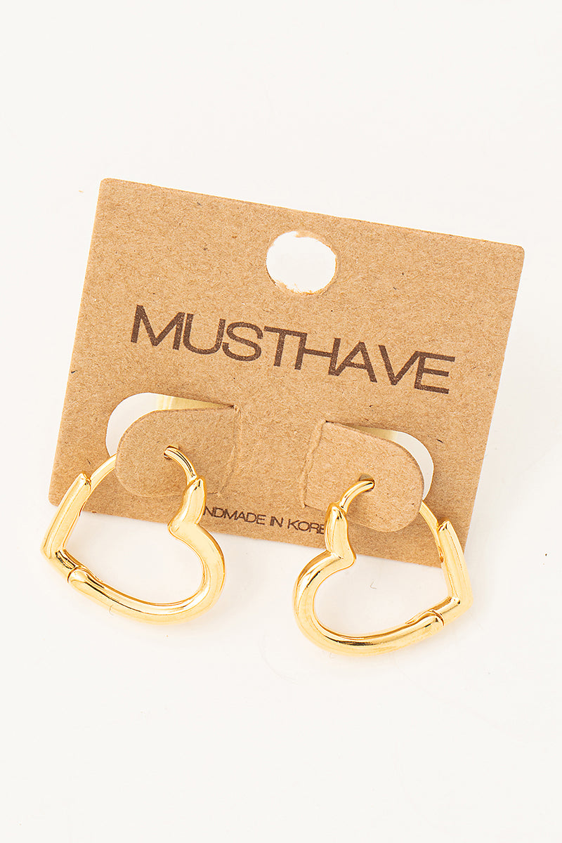 Mini Heart Huggie Earrings