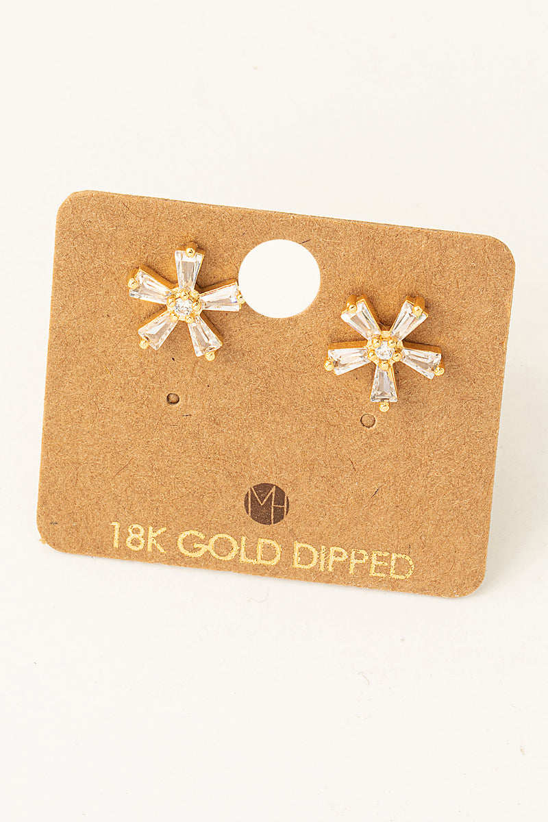 Rhinestone Flower Stud Earrings