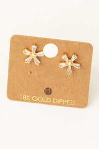 Rhinestone Flower Stud Earrings
