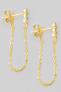 Sparkle Stud Chain Earrings