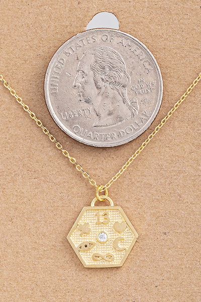Hexagon Coin necklace
