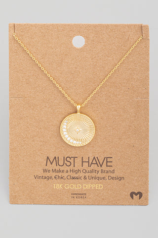 Round Shining Star Pendant Necklace