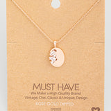 Dainty Oval Rhinestone Pendant Necklace