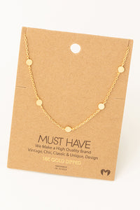 Dainty Circle Disc Station Necklace