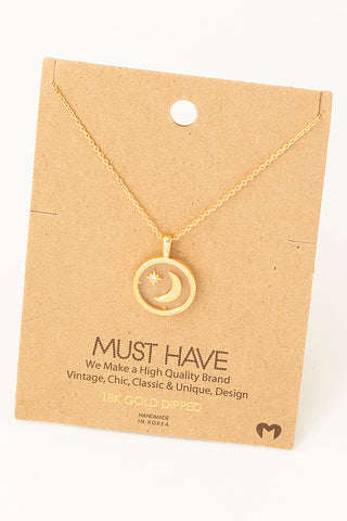 Star Moon Coin Pendant Necklace