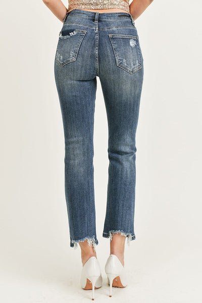 Risen Vintage washed Straight leg jeans