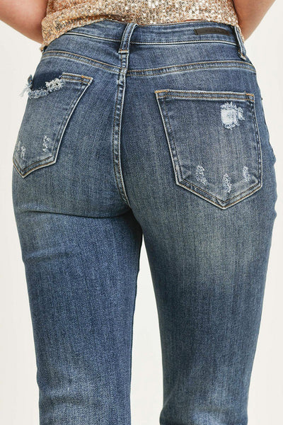 Risen Vintage washed Straight leg jeans