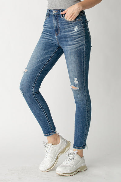 Risen Jeans High Rise Vintage Washed Skinny Denim