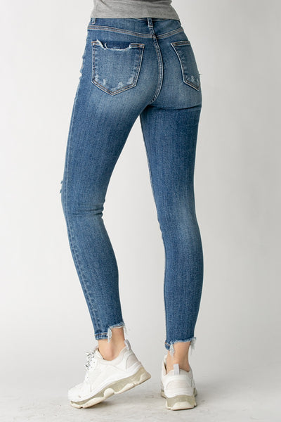 Risen Jeans High Rise Vintage Washed Skinny Denim