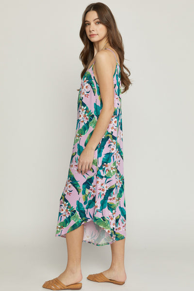 Leaf print sleeveless jumpsuit - the Ashton