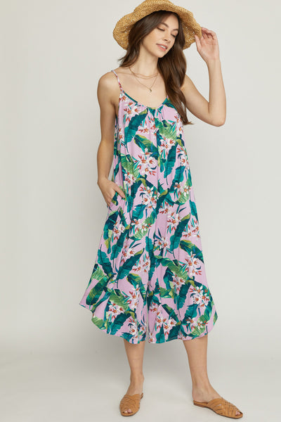 Leaf print sleeveless jumpsuit - the Ashton