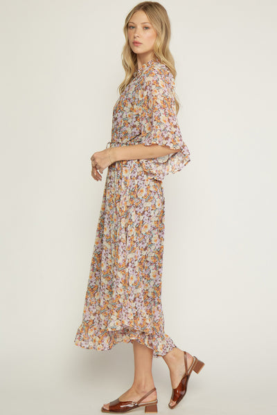 Fall floral print maxi dress - the Kaya