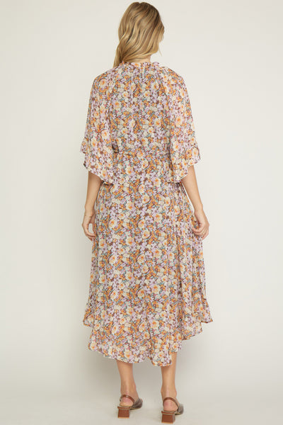 Fall floral print maxi dress - the Kaya
