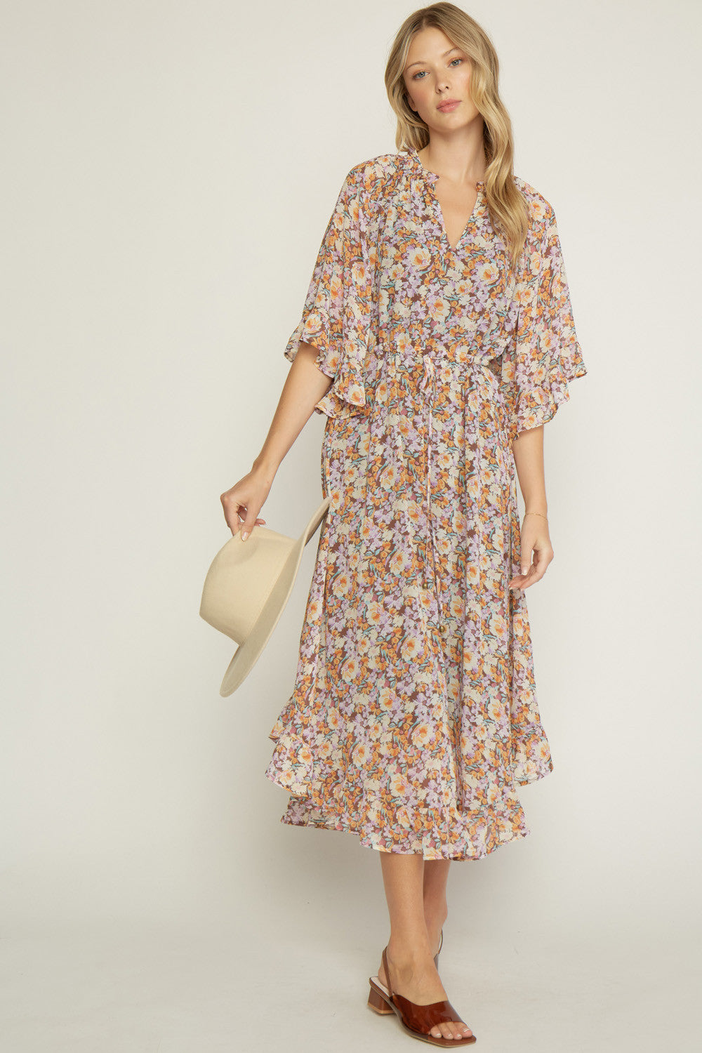 Fall floral print maxi dress - the Kaya